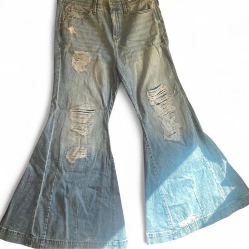 torrid Distressed Light Wash Flare Jeans